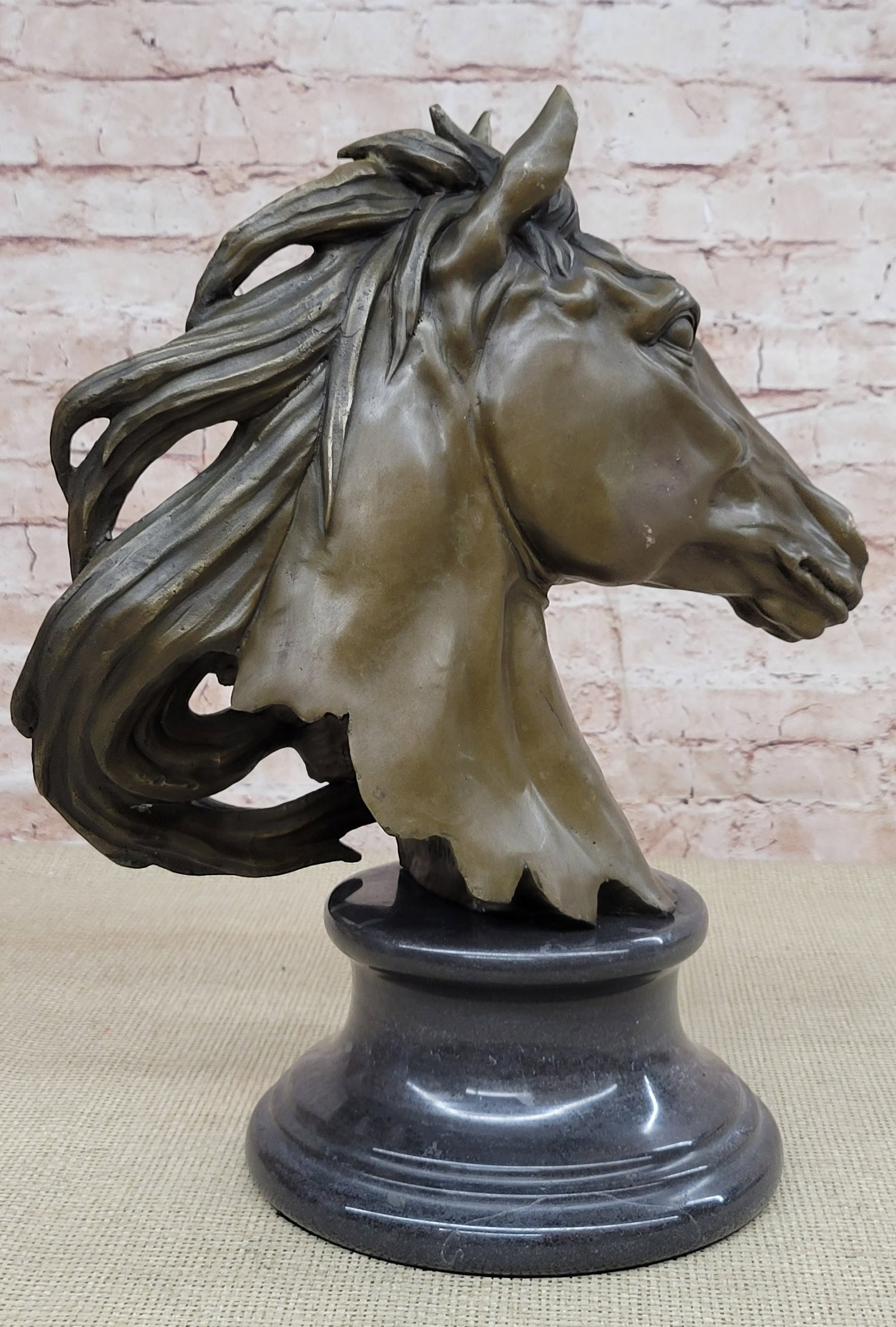 Horse Head Bust Bronze Statue - 5