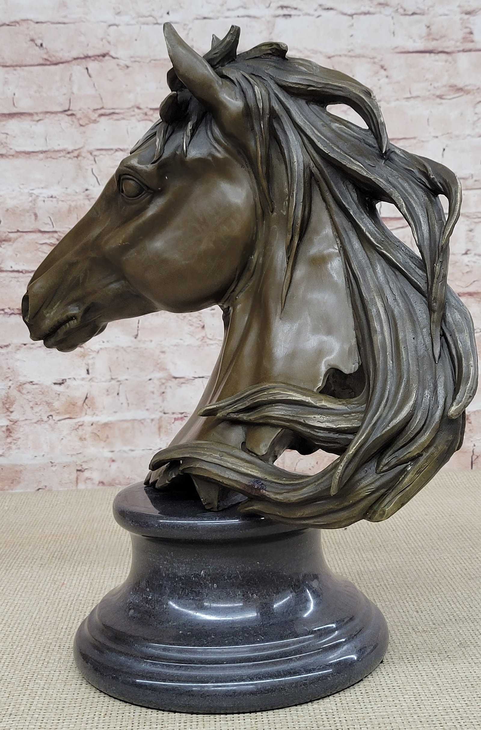 Horse Head Bust Bronze Statue - 6