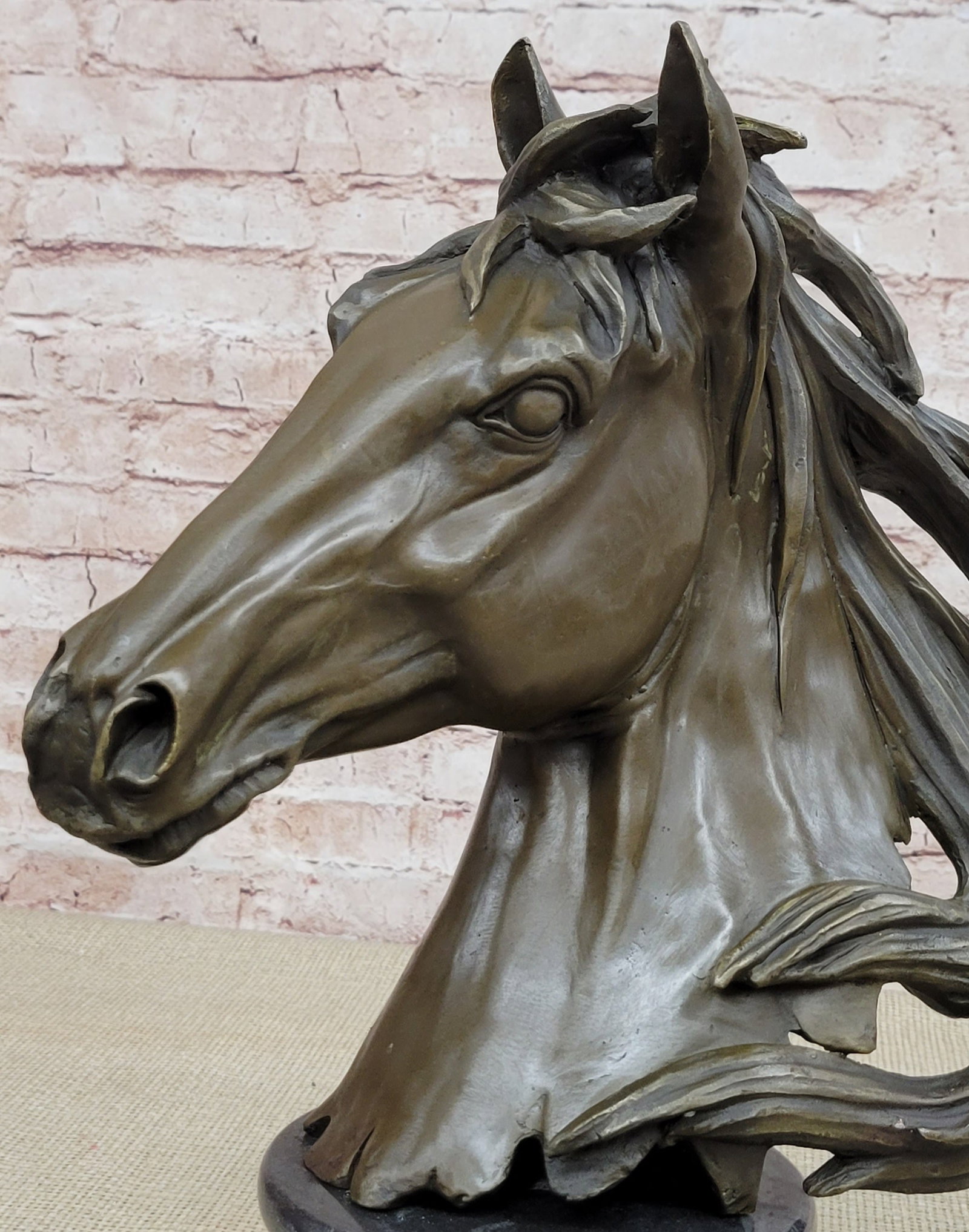 Horse Head Bust Bronze Statue - 7