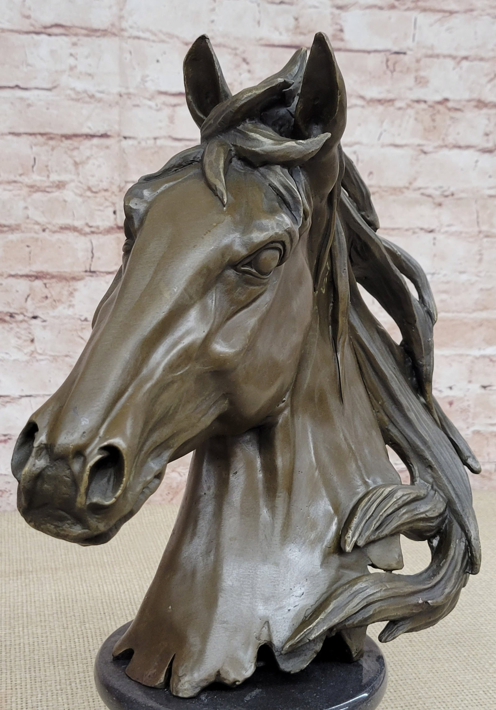 Horse Head Bust Bronze Statue - 8