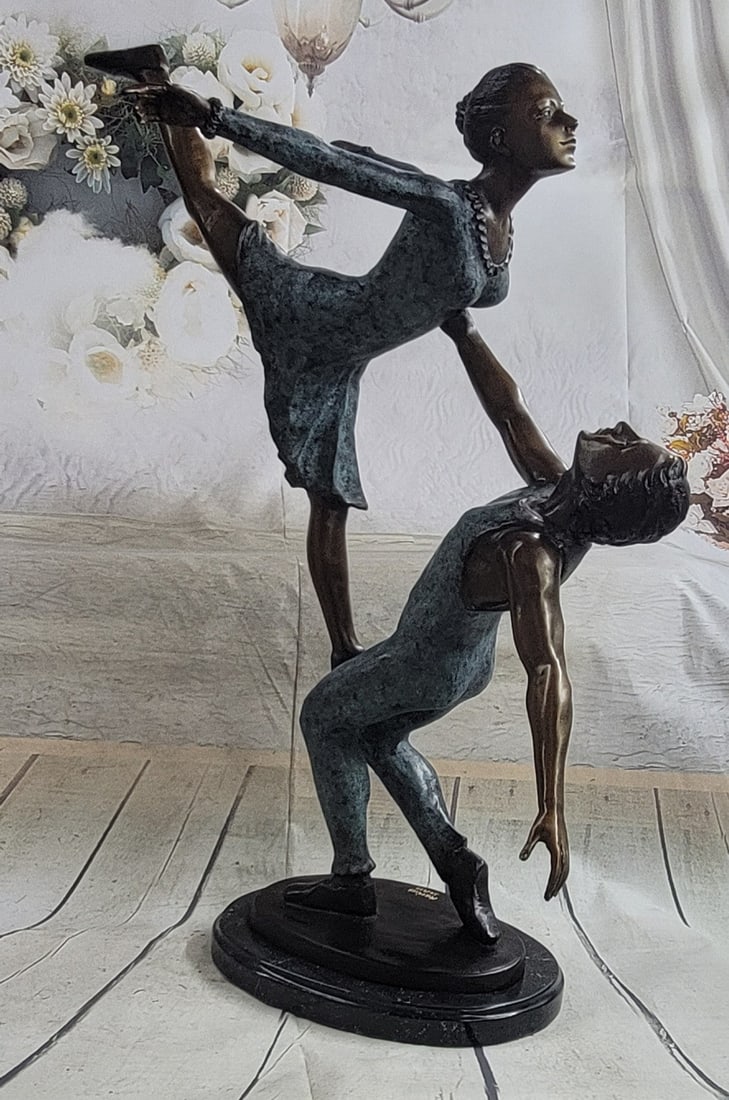 Ballerina Bronze Statue on Marble Base Sculpture: Ballet is a demanding sport, people who are serious about ballet would even call it a sport, they call it life. It takes time, patience, practice, discipline, hard work, and all of your heart. Here in