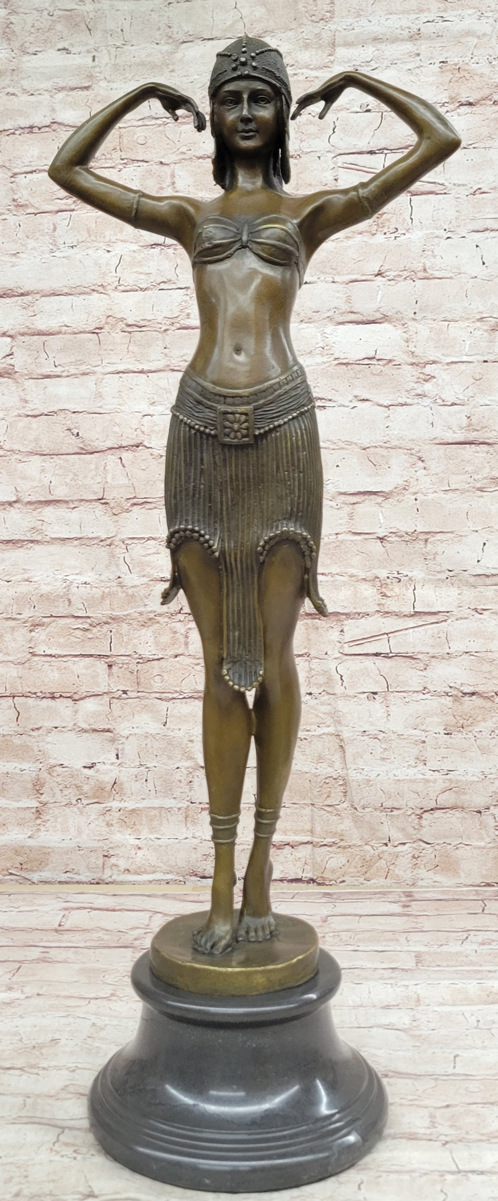 Skilled Romanian Dancer Bronze Sculpture: This classic Bronze Sculpture takes full advantage of the capabilities of the lost wax bronze casting technique to render amazing detail. The piece is cast in the finest grade of silicon bronze. From 