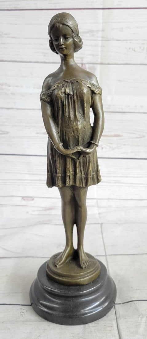 Female Classical Portrait Bronze Sculpture: This original bronze statue of a mom by Collet is handmade and cast in the traditional Lost Wax Casting Process. This ensures a quality bronze sculpture that may be passed down from generation to