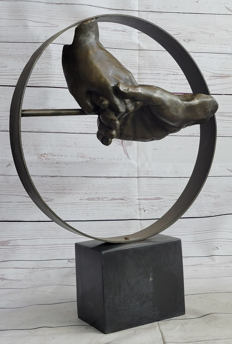 Hand holding each other Bronze Sculpture: The Lingering Hold Hands Table Sculpture is the perfect elegant accent for your decor. Suitable for a variety of decorating themes, this real bronze sculpture depicts two hands clinging together in a