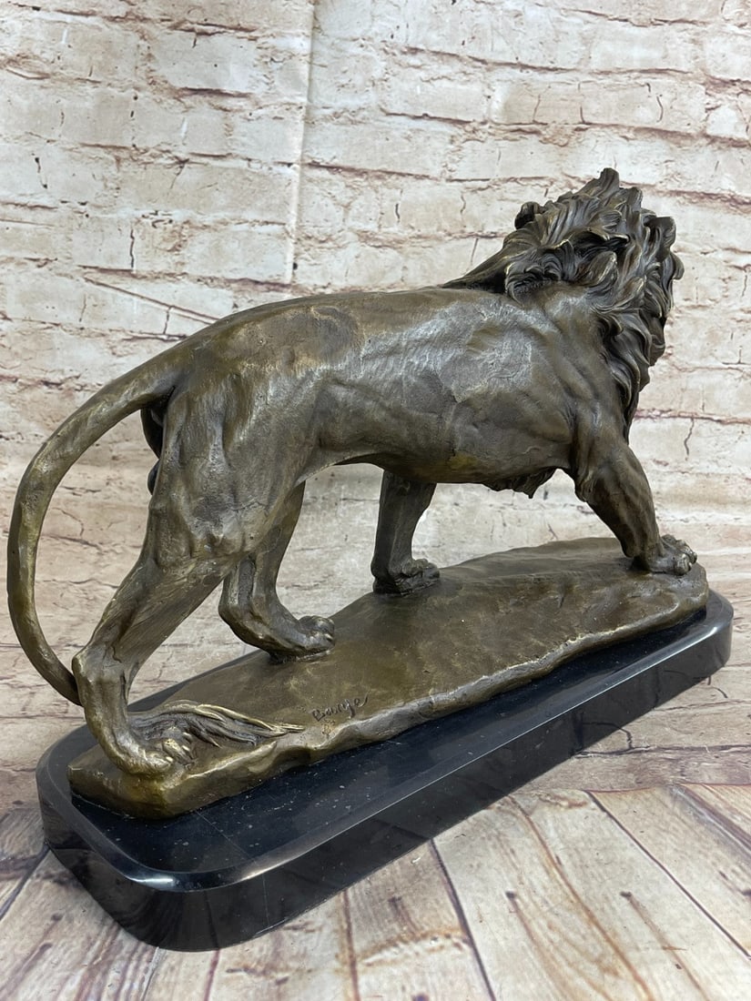 Male African Lion Bronze Sculpture - 4
