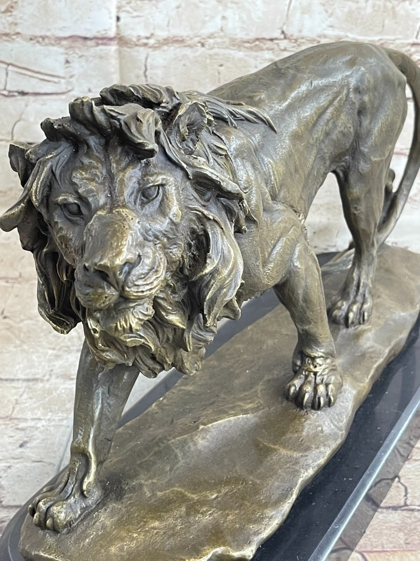 Male African Lion Bronze Sculpture - 5