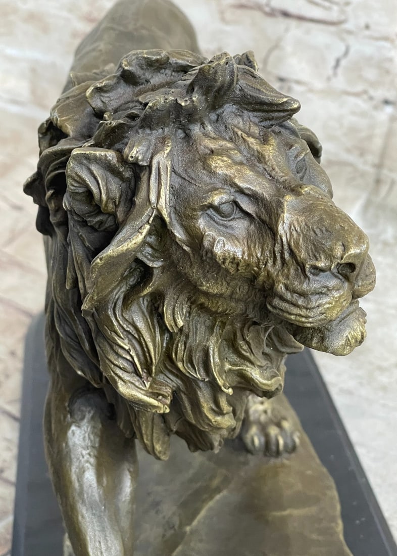 Male African Lion Bronze Sculpture - 6