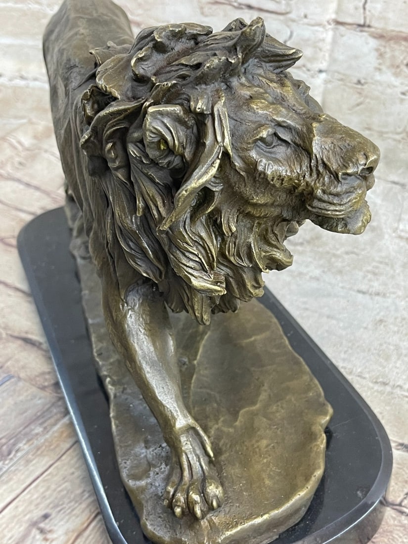 Male African Lion Bronze Sculpture - 8