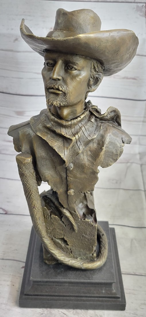 Buffalo Bill Old West Cowboy Bronze Sculpture: The Buffalo Bill bust shows the dignity and class of the aged master showman and scout in his later years. This Bronze bust is a must for anyone's collection of western memorabilia. This piece would