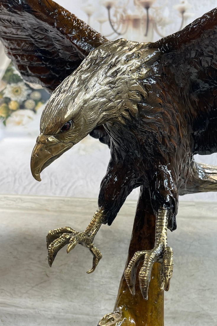 American Eagle Bronze Sculpture - 6