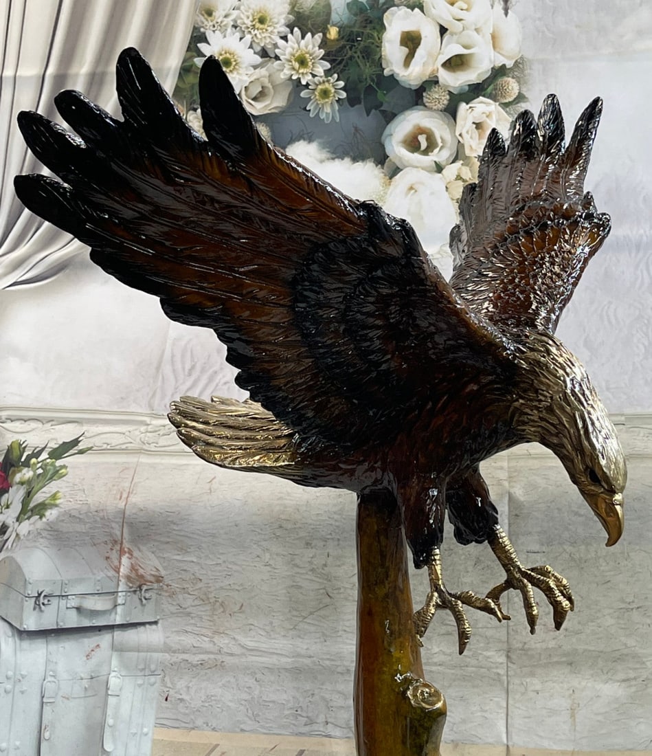 American Eagle Bronze Sculpture - 8