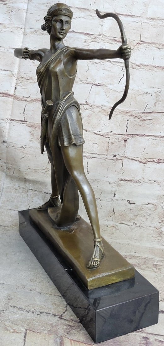 Diana Nemorensis and Artemis Bronze Sculpture: Diana the Hunter is also known as Diana Nemorensis and Artemis. She was worshiped by many as the goddess of the hunt, animals, woodland, and the moon. In Capua and Aricia, localities near Rome, there 
