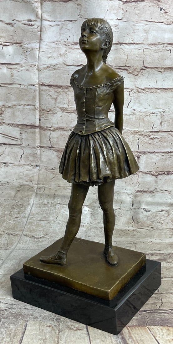 Ballerina The Little Dancer Bronze Sculpture: This Bronze Sculpture will go beautifully put in any room of the house or as a gift. The quality of this refined art is rarely found in re-casted Bronzes. The Sculpture was molded by using the lost wa