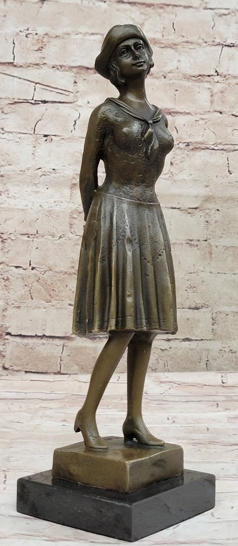 Nude Woman Bronze Sculpture: This Classic bronze statue of a gorgeous woman by Collet is handmade and cast in the traditional Lost Wax Casting Process. This ensures a quality bronze sculpture that may be passed down from generati