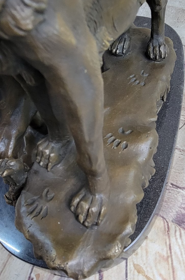 Howling Wolf Bronze Sculpture - 9