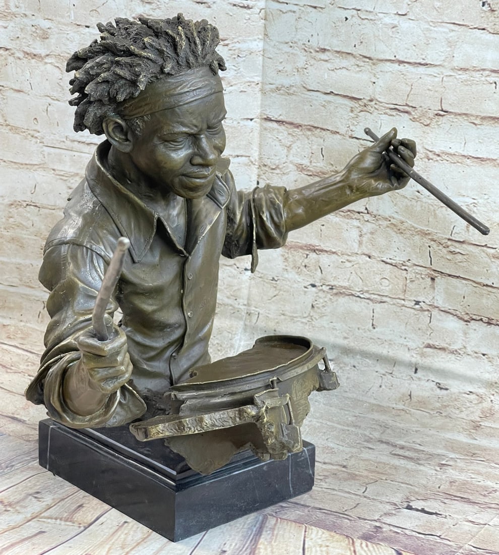 Drum Set Figurine Bronze Statue - 3
