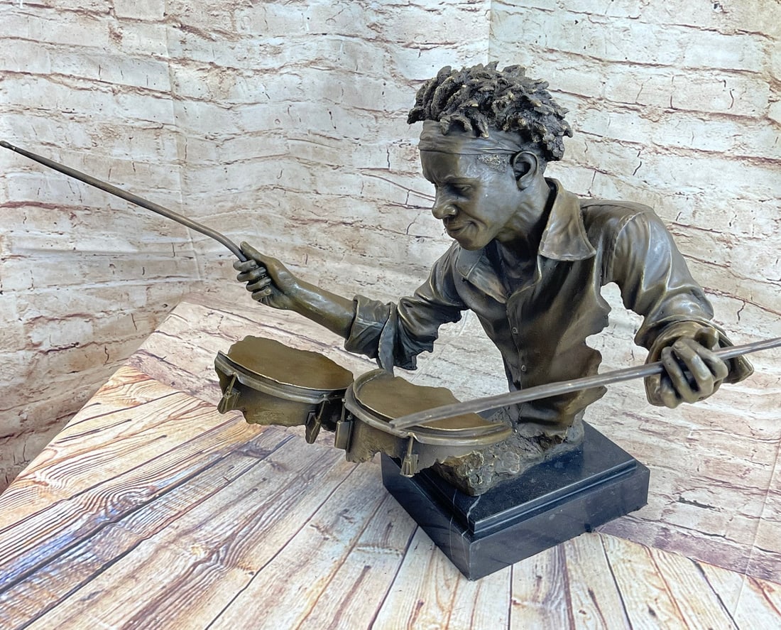 Drum Set Figurine Bronze Statue - 8