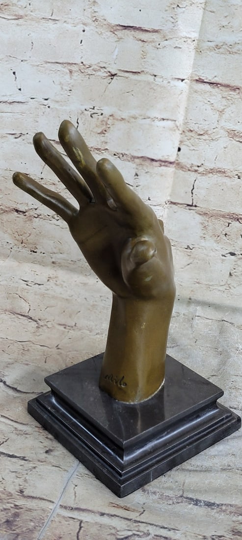 Hand With Face Bronze Statue - 4
