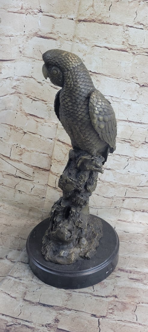 Parrot on Tree Bronze Sculpture - 3