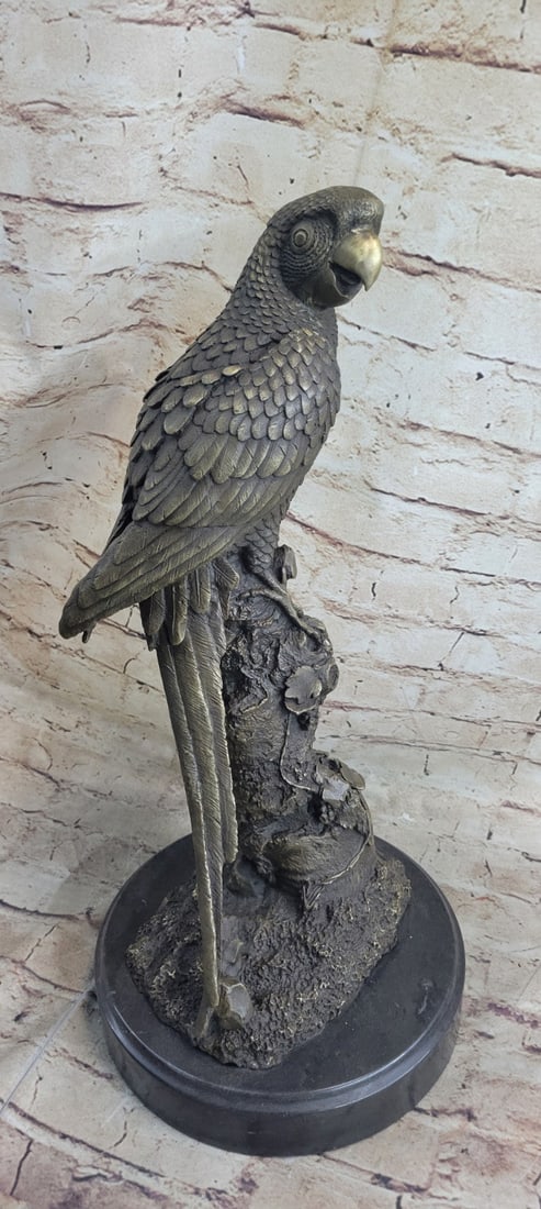 Parrot on Tree Bronze Sculpture - 5