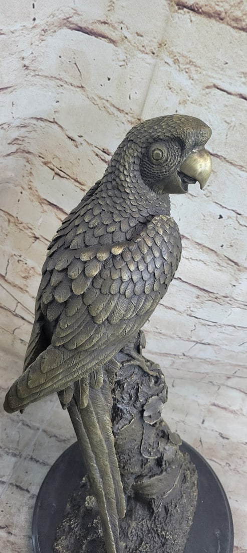 Parrot on Tree Bronze Sculpture - 6