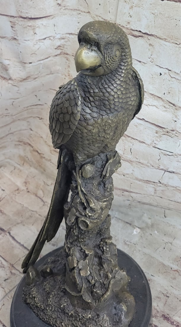 Parrot on Tree Bronze Sculpture - 7