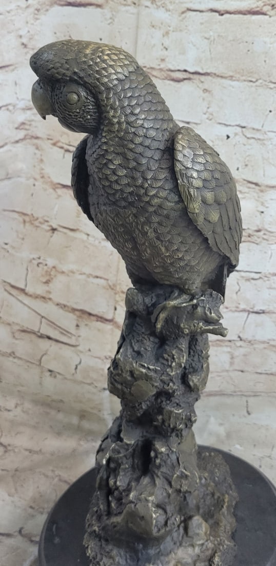 Parrot on Tree Bronze Sculpture - 8