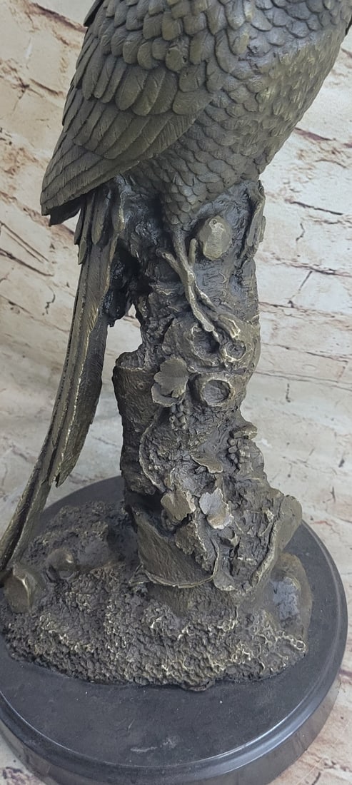 Parrot on Tree Bronze Sculpture - 9