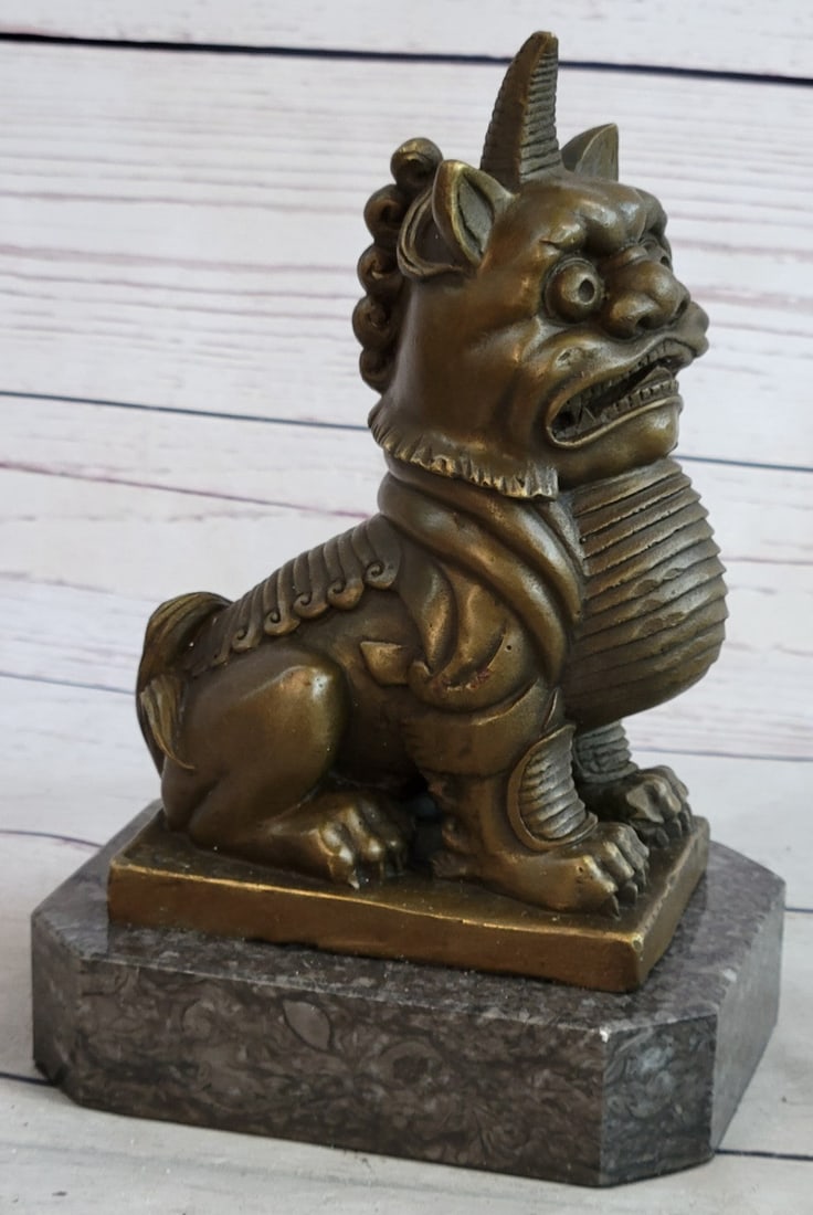 Foo Dog Bronze Sculpture - 3