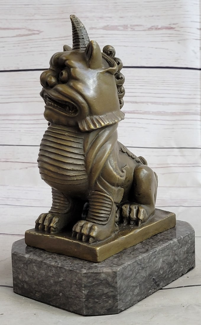 Foo Dog Bronze Sculpture - 4
