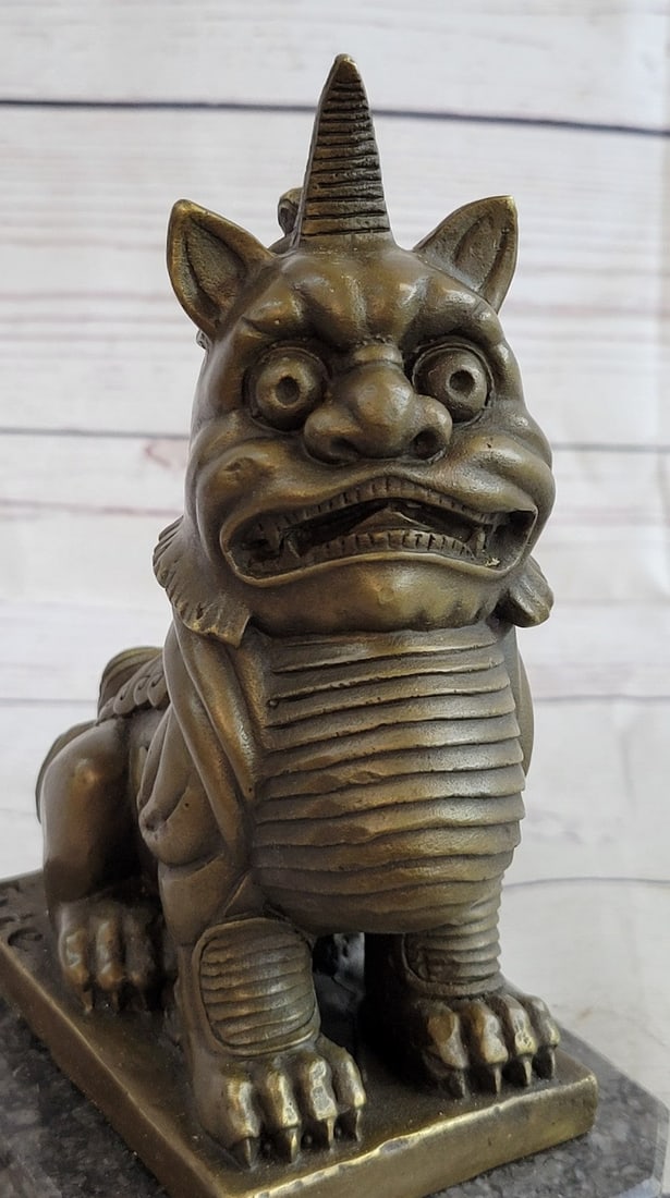 Foo Dog Bronze Sculpture - 7