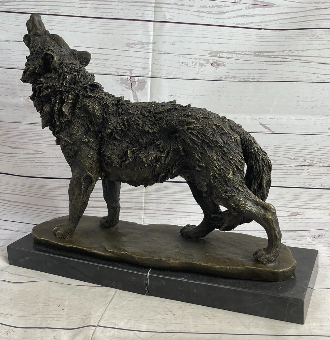 Wild Animal Life Wolf Bronze Sculpture - 4