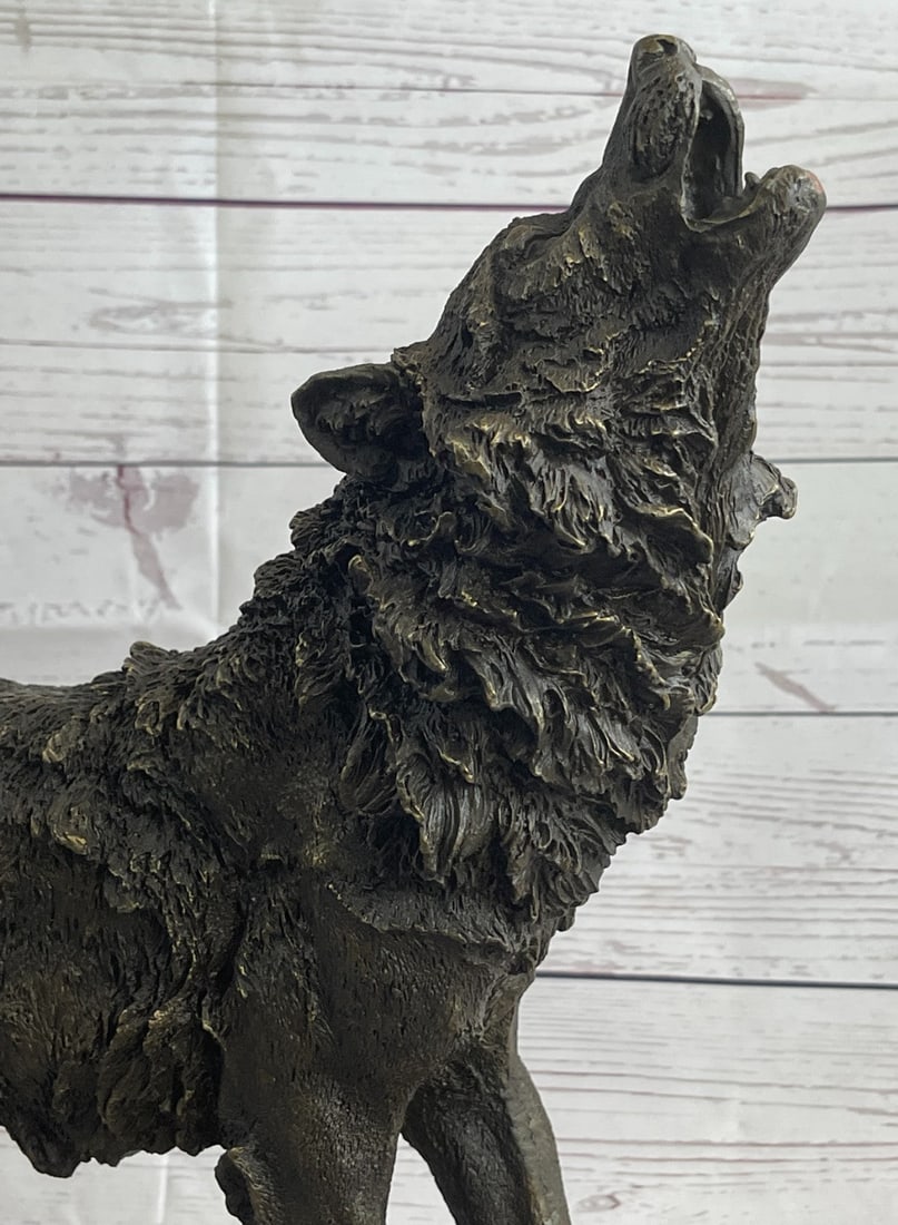 Wild Animal Life Wolf Bronze Sculpture - 6