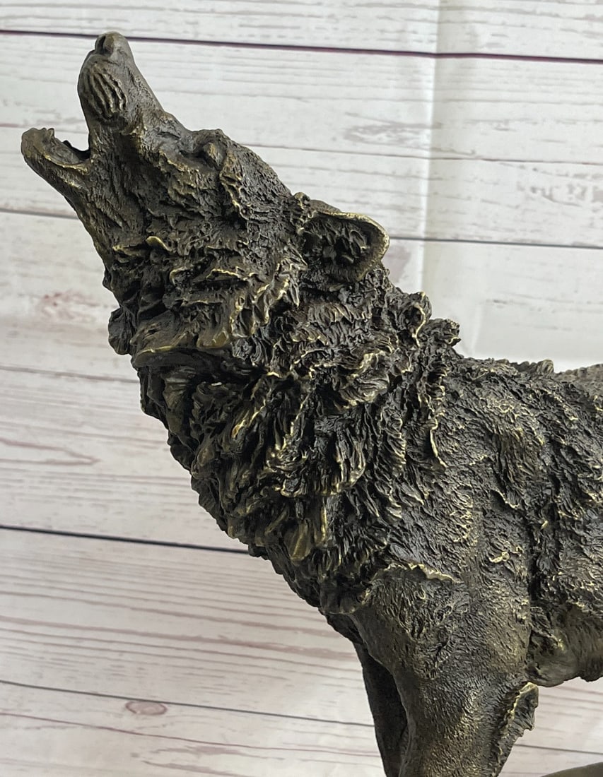 Wild Animal Life Wolf Bronze Sculpture - 7