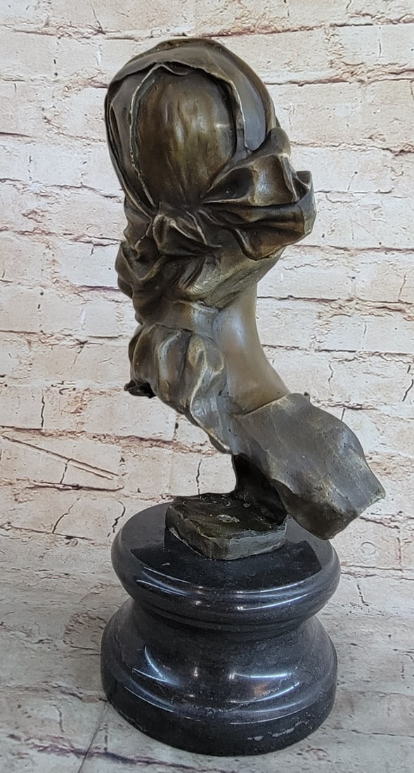 Maiden Bust Bronze Statue - 5