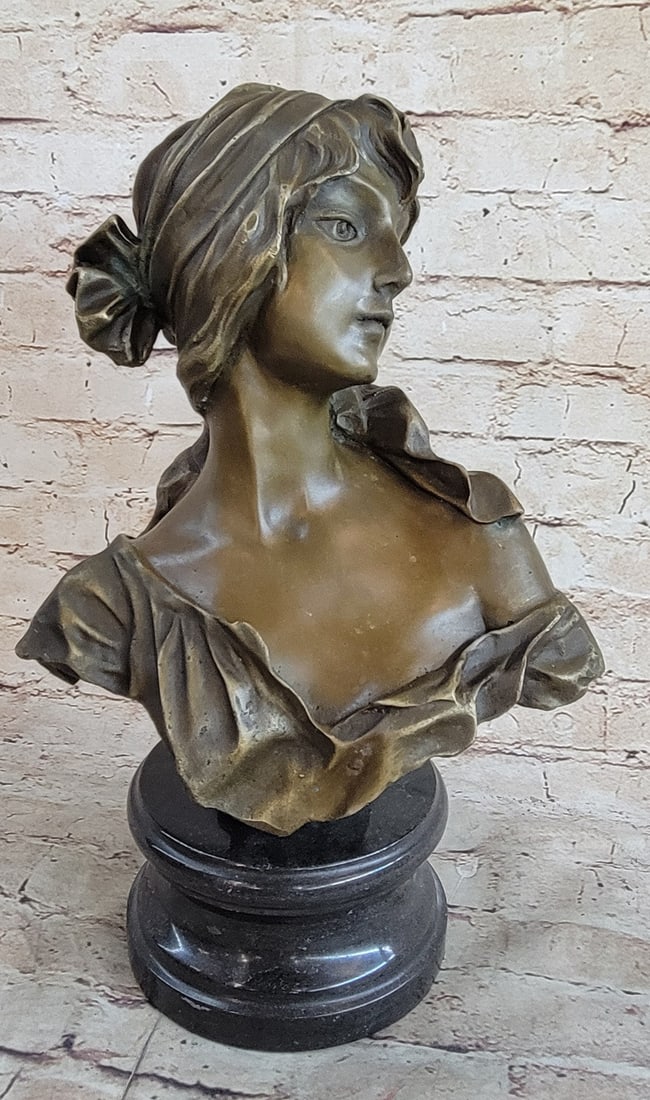 Maiden Bust Bronze Statue - 6