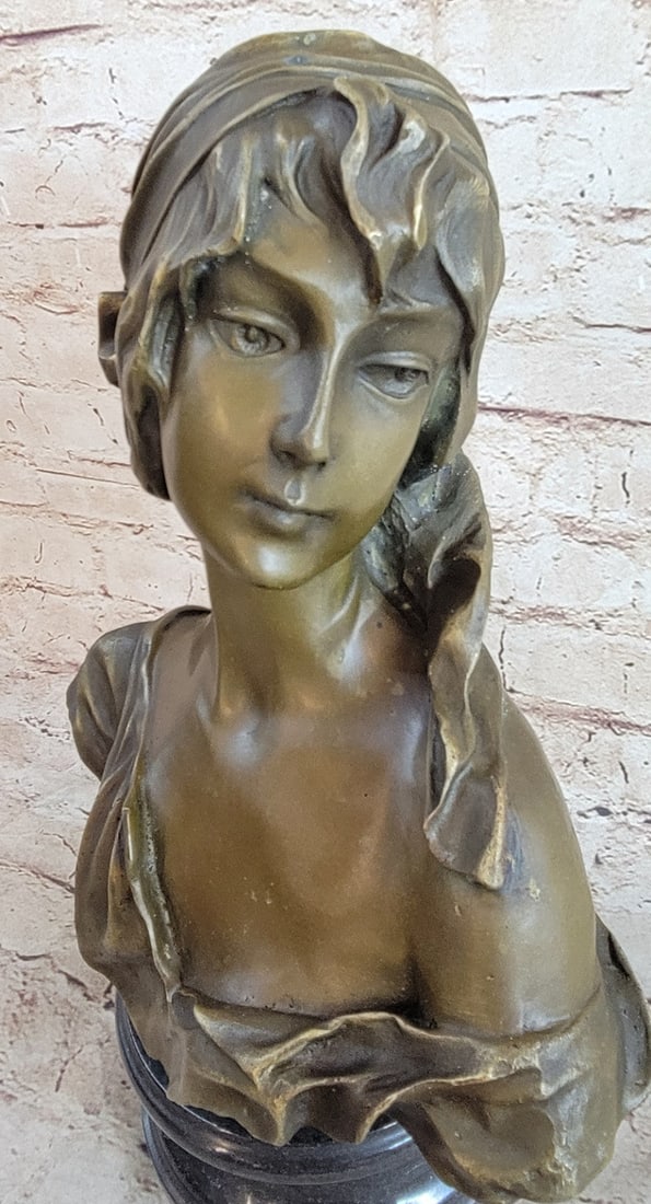 Maiden Bust Bronze Statue - 8