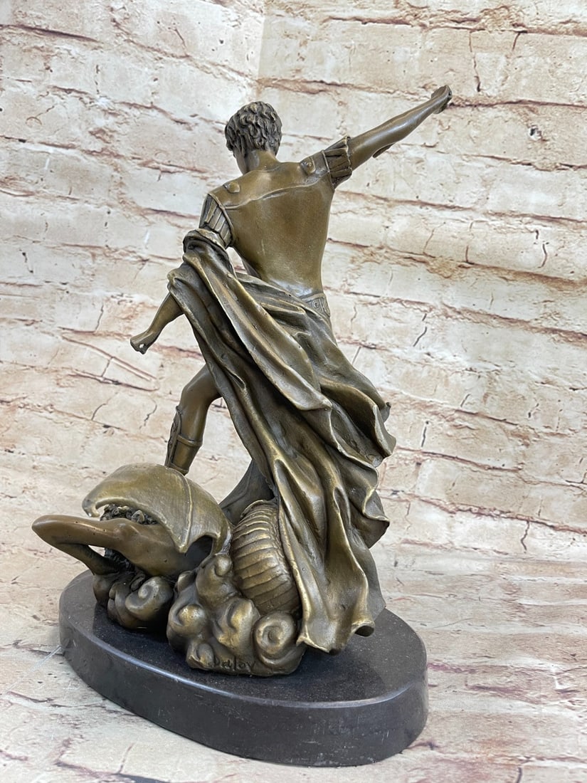 Archangel Michael Vs Devil Bronze Sculpture - 5