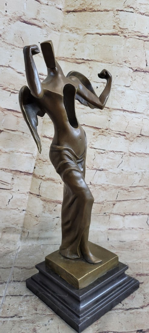 Modern Art Angel Bronze Sculpture: Angels are an important theme throughout the work. The Surrealist and Cubist Angels are two of the most powerful statements. These fraternal twin figures, with their jet black patinas and smooth