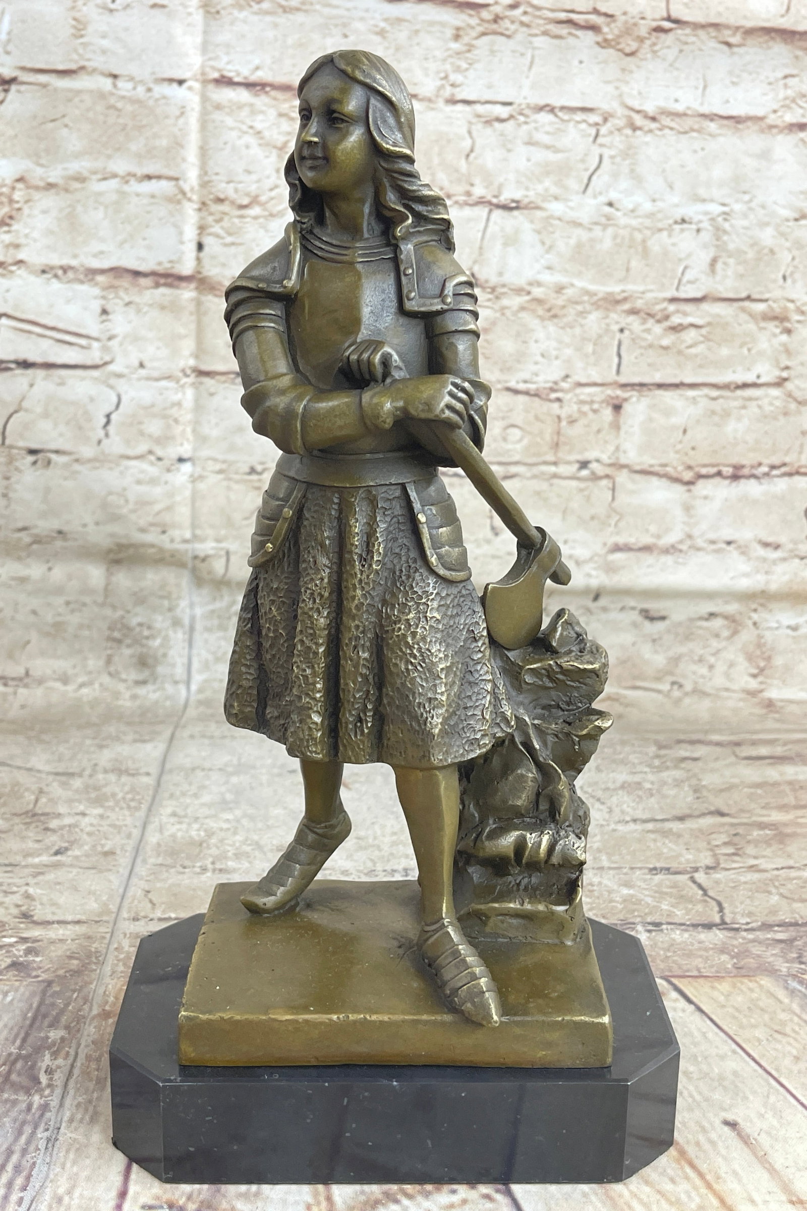 Warrior Bronze Sculpture: This bronze sculpture has a glowing patina finish applied under high heat so it has permanently fused with the metal. This is a work of art that will last to be treasured for hundreds of years. This