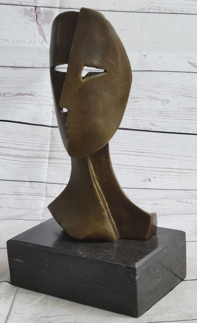 Two faces Mask Bronze Sculpture - 3