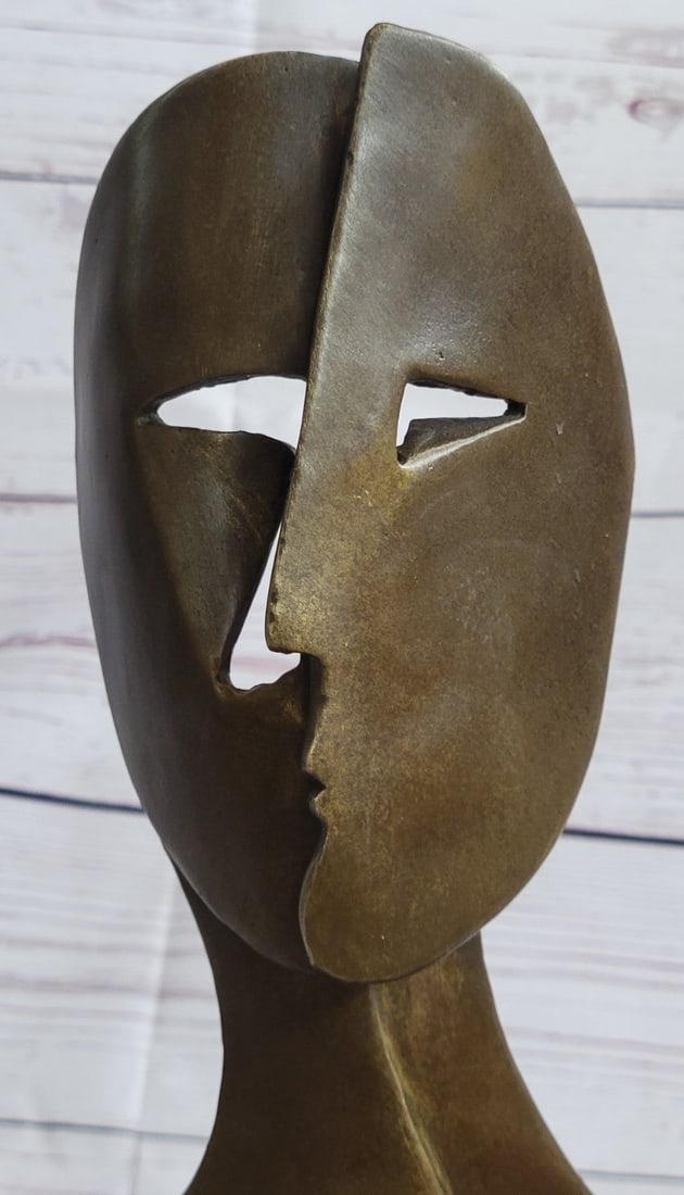 Two faces Mask Bronze Sculpture - 6