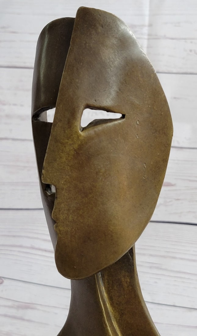 Two faces Mask Bronze Sculpture - 7
