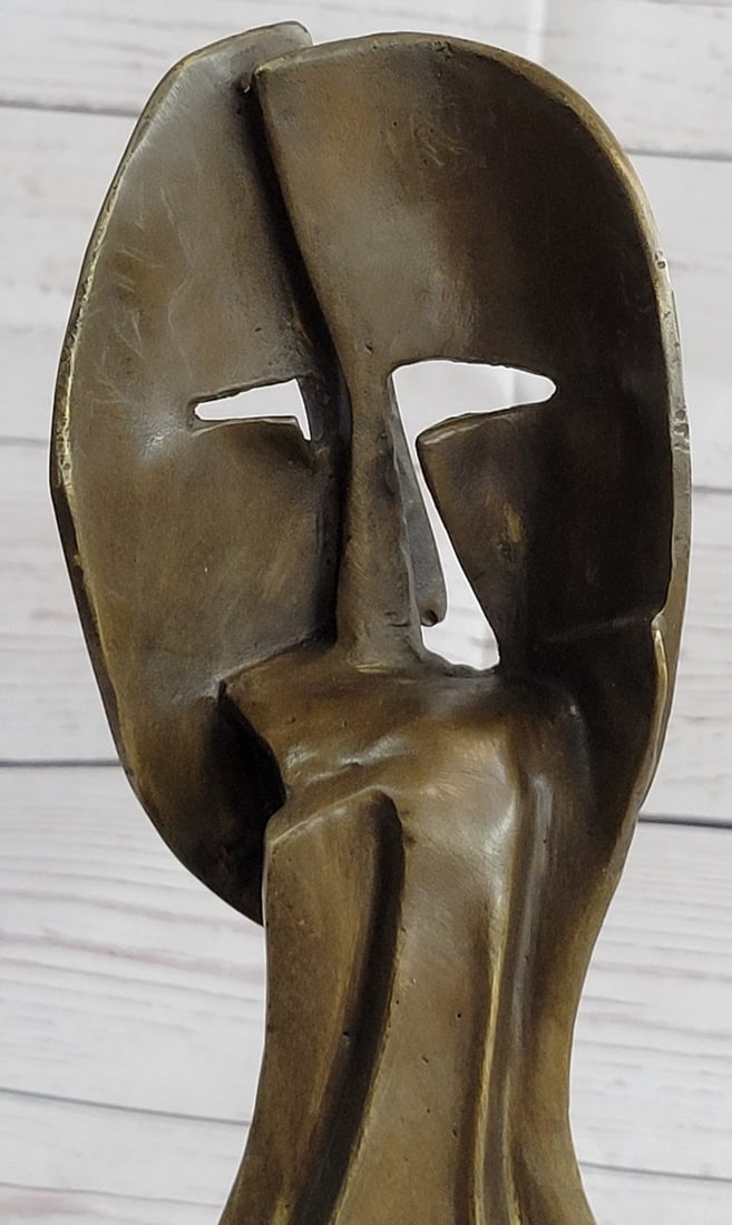 Two faces Mask Bronze Sculpture - 9