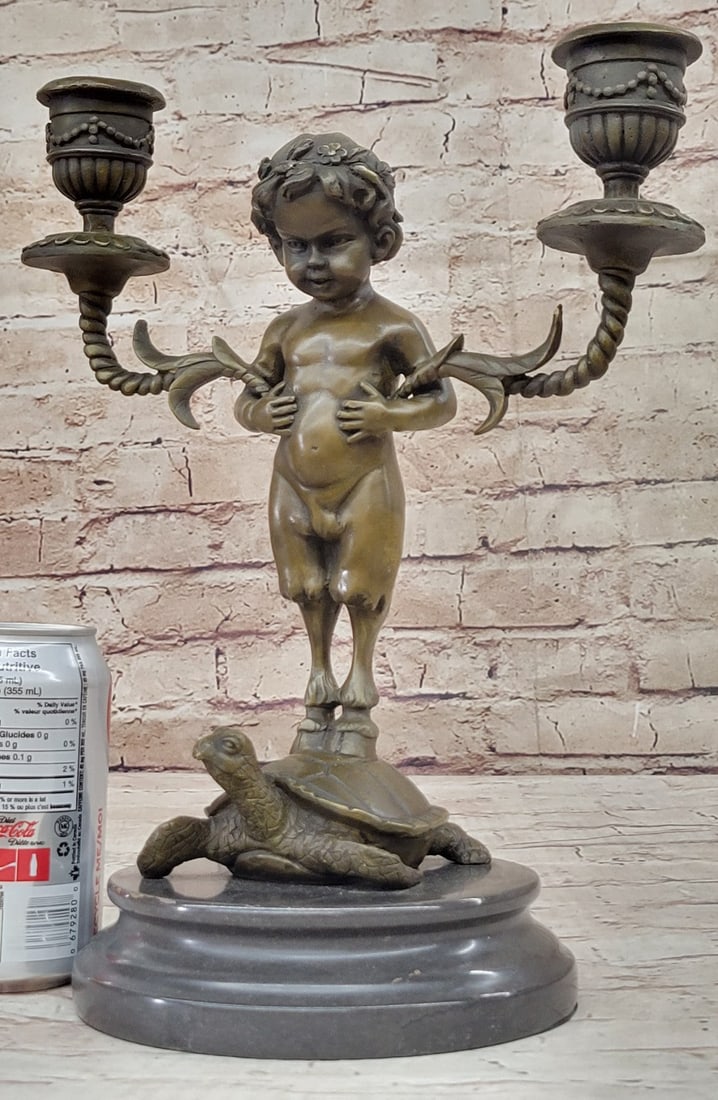Candle Holder Bronze Statue - 2