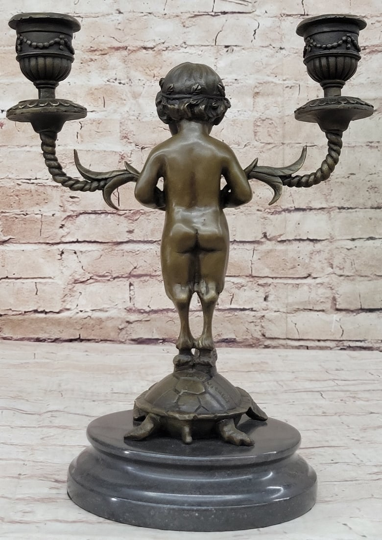 Candle Holder Bronze Statue - 4