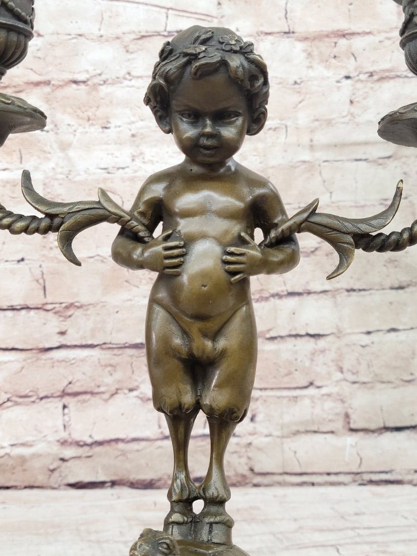 Candle Holder Bronze Statue - 5