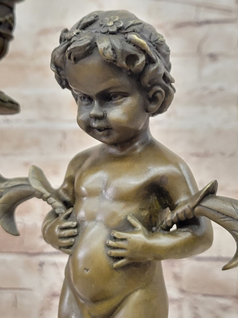 Candle Holder Bronze Statue - 6