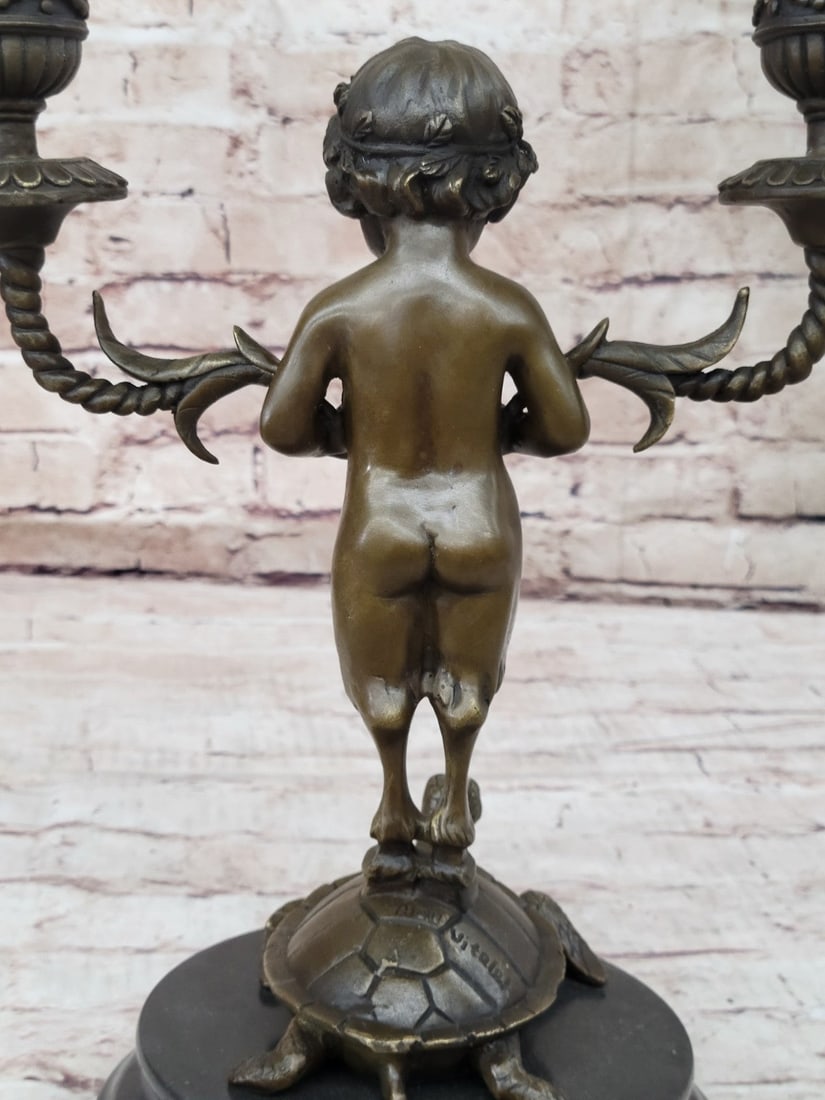Candle Holder Bronze Statue - 9