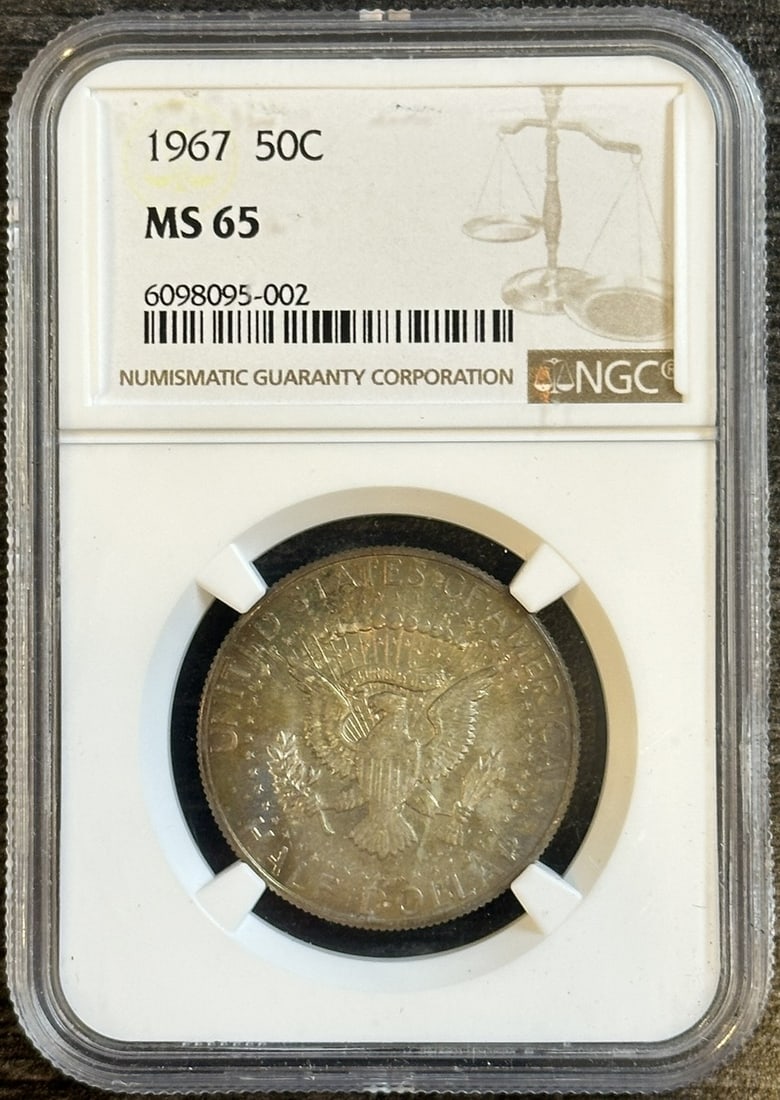 1967 Kennedy Half Dollar NGC MS65 Brilliant Uncirculated Silver Coin (1 of 3)